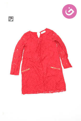 Dievčenské šaty H&M, farba červená, veľkosť 122